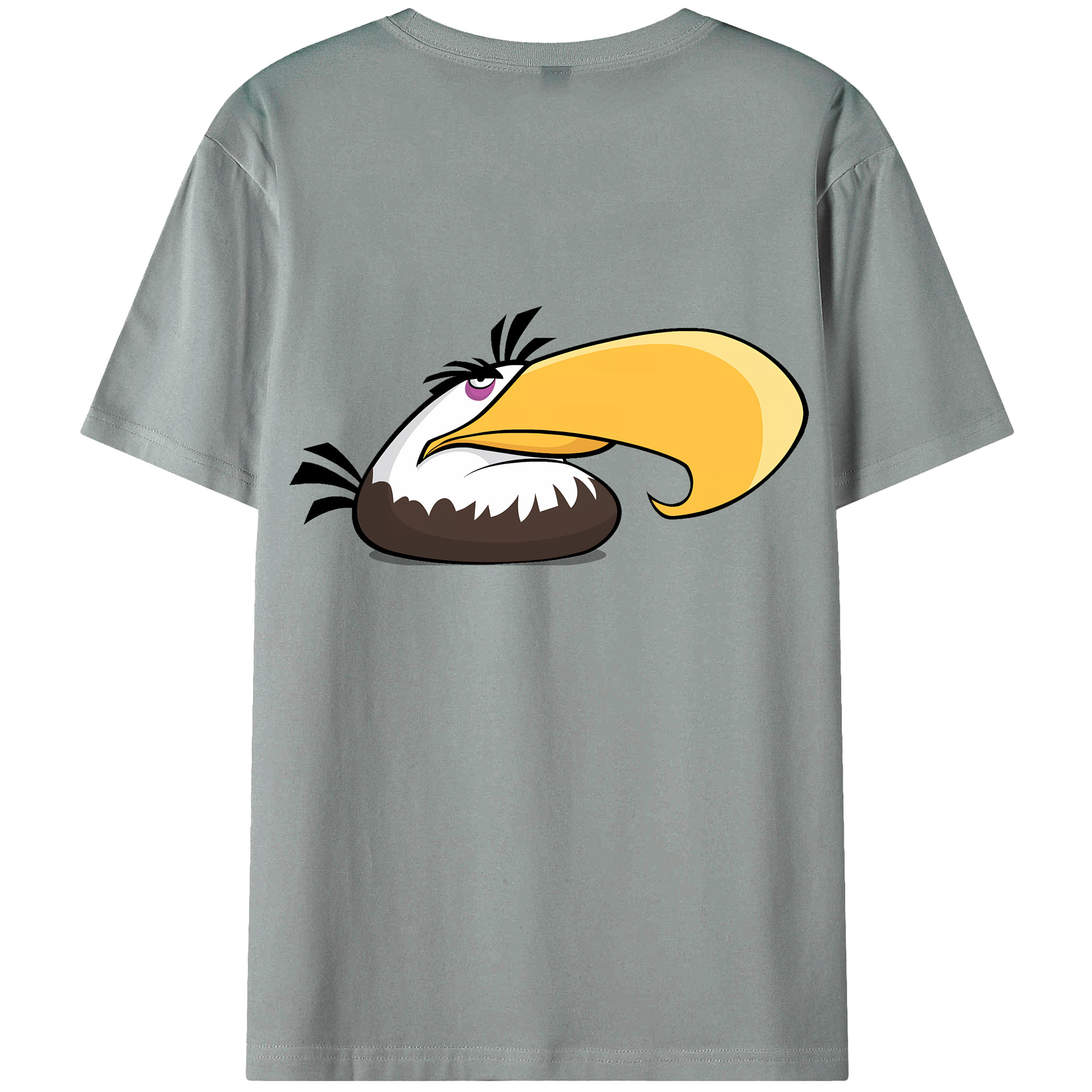 （画像用） Angry Birds アングリーバード 綿100％ メンズ半袖Tシャツ（バックプリント） 通気性
